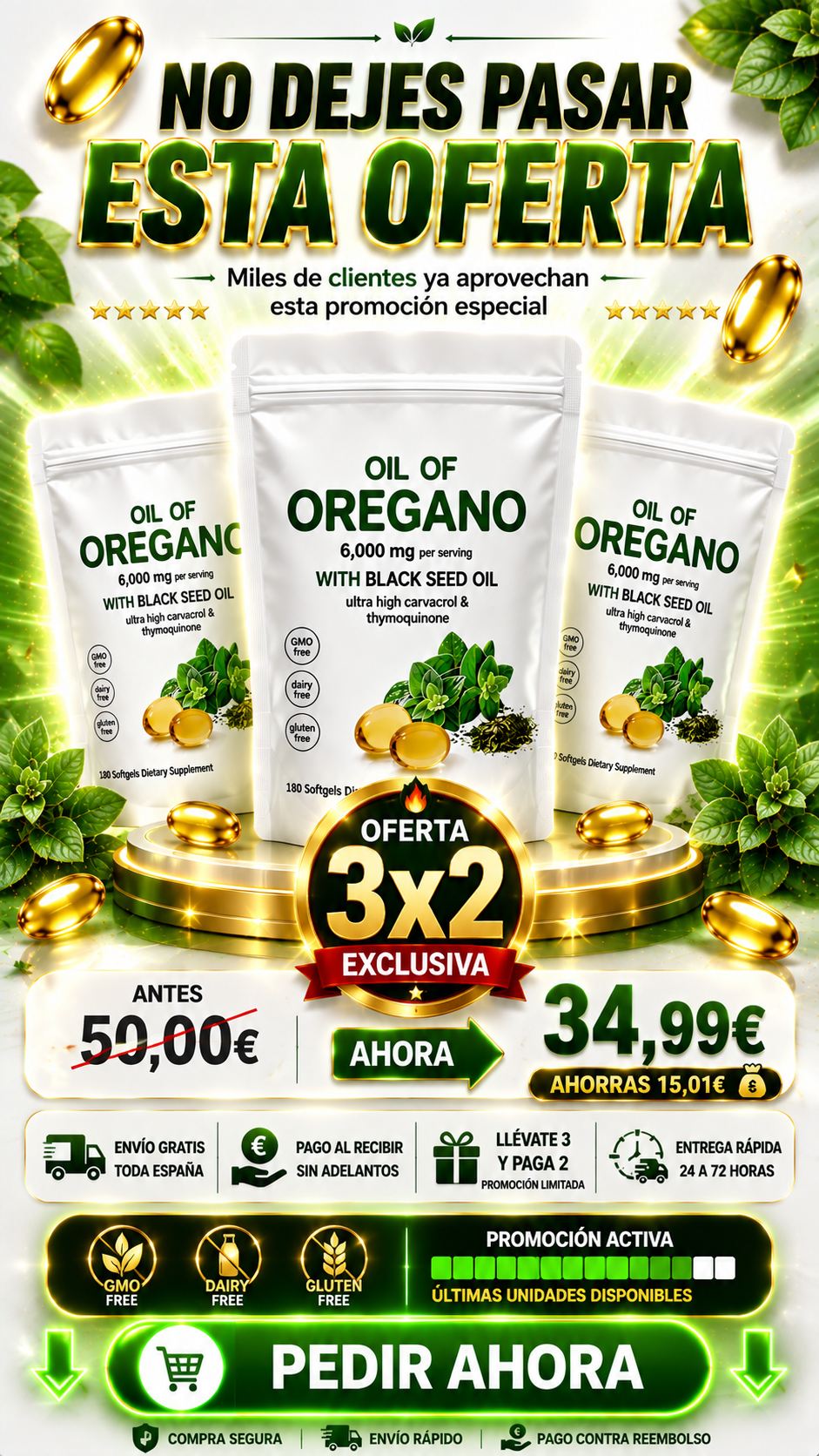 Pack 3x2 Cápsulas de Aceite de Orégano