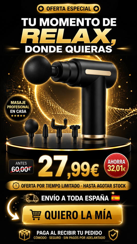 PISTOLA DE MASAJE + CABEZALES